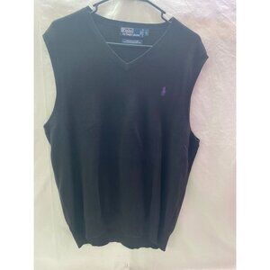 Polo by Ralph Lauren Black Size Large 100% Cotton Sleeveless Vest.